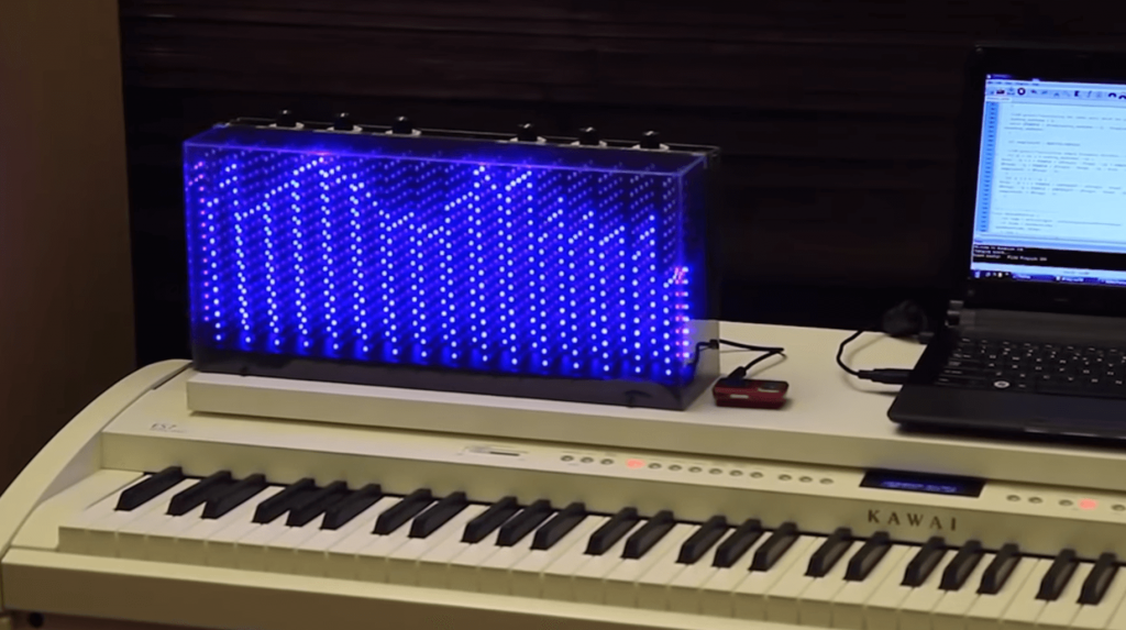 Projeto usando a placa Arduino para emitir espectros em 3D
